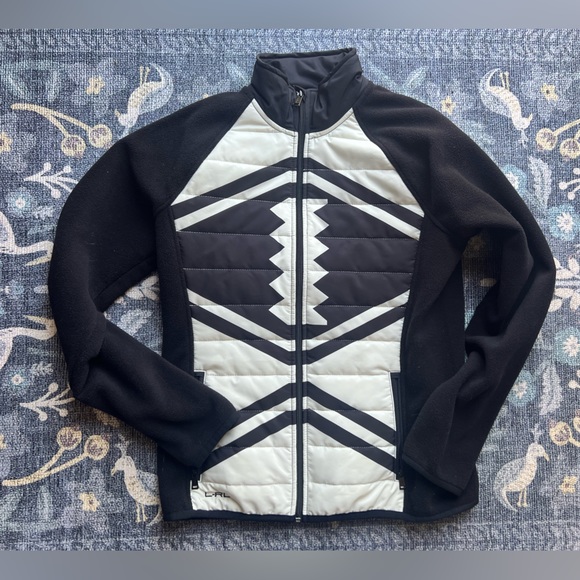 LRL Ralph Lauren black and white fleece zip jacket - Picture 1 of 4